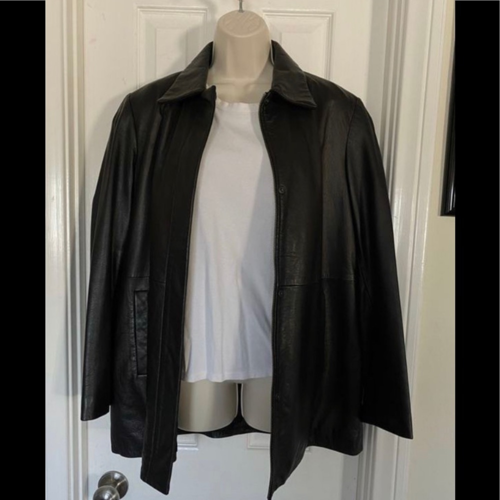 Black leather jacket